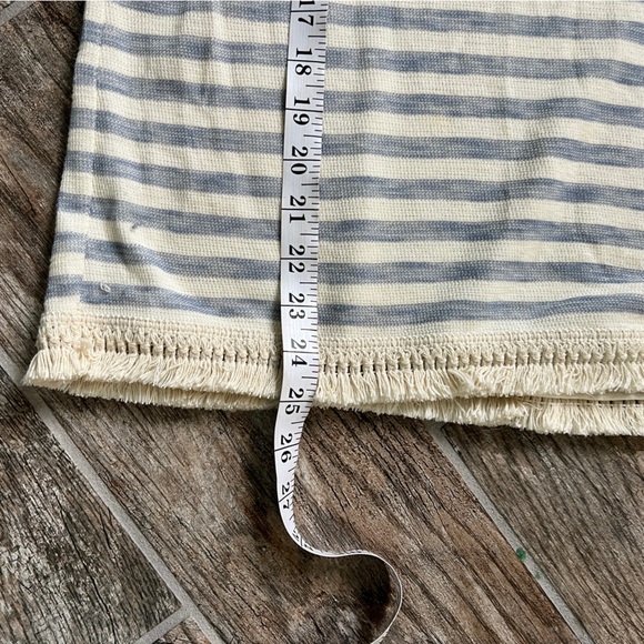 J Jill 100% Cotton Blouse with fringe detail, White and blue striped, Women’s M - Picture 7 of 9